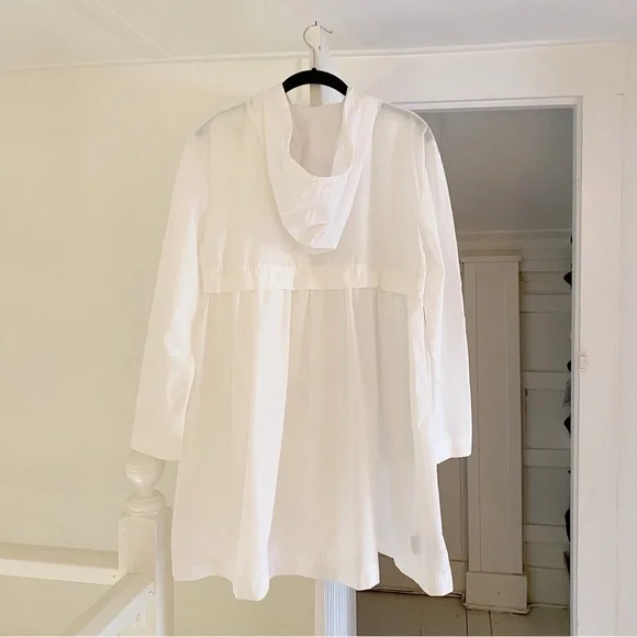 B3.0 / Anthropologie Nylon Swing Coat in White NWT